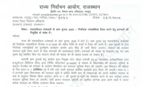 Rajasthan Panchayat Elections: राजस्थान में पंचायत चुनाव की तैयारियां हुई शुरू, लगभग 6759 पंचायतों का होगा चुनाव Panchayat Elections Notice